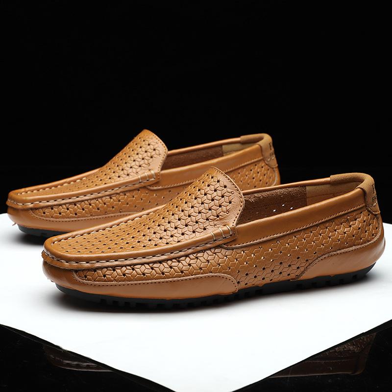 2025 Luxury Brand Men Casual Shoes Soft Genuine Leather Mens Loafers Moccasins Italian Designer Breathable Slip on Boat Shoes