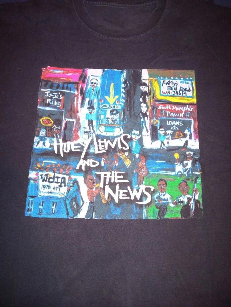 Rare Huey Lewis and the News Unisex T-Shirt Black Full Size CM351 Unisex T-Shirt S
