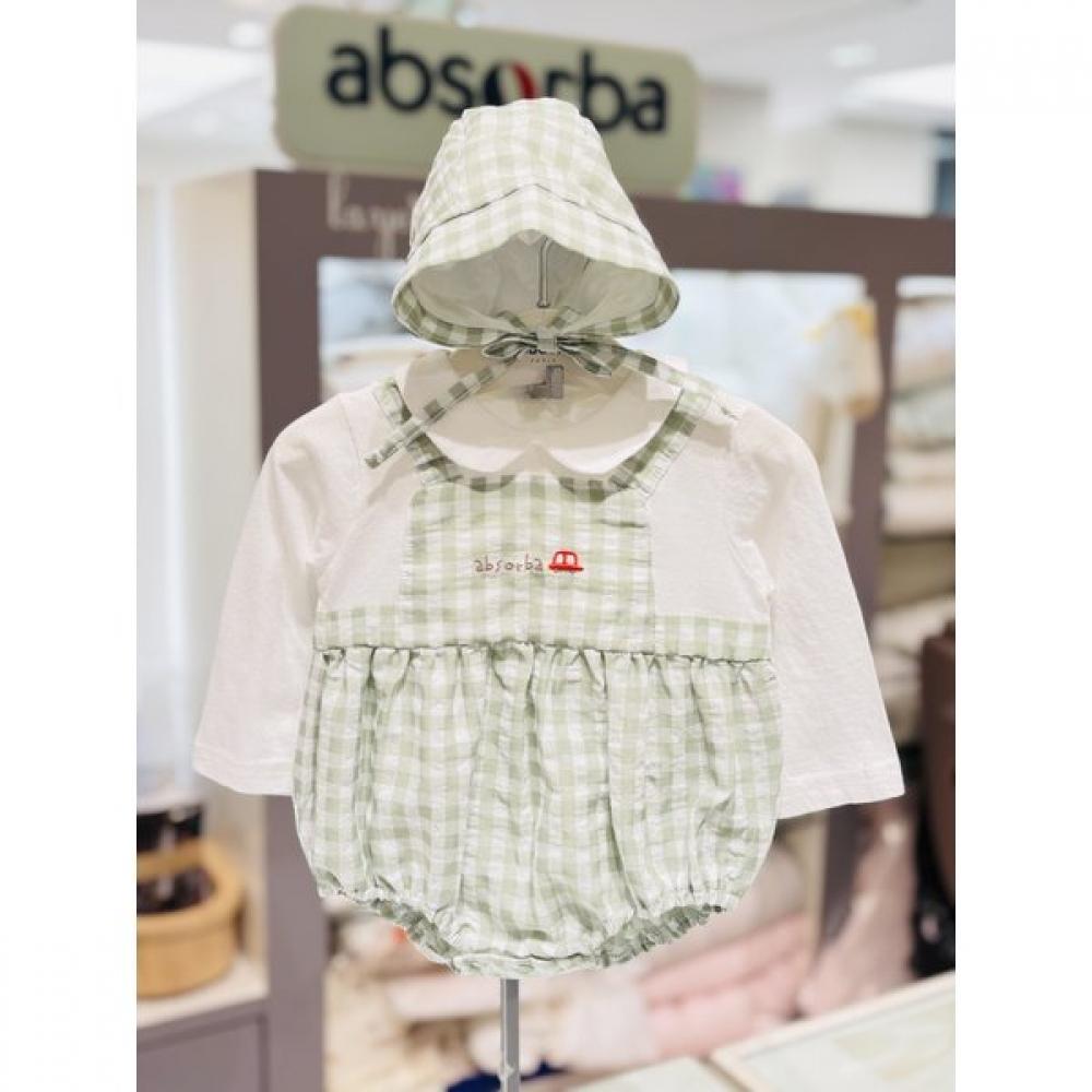 Absorba Baby Milky Bodysuit + Hat Set Mint A1110629c minted/75(6M)