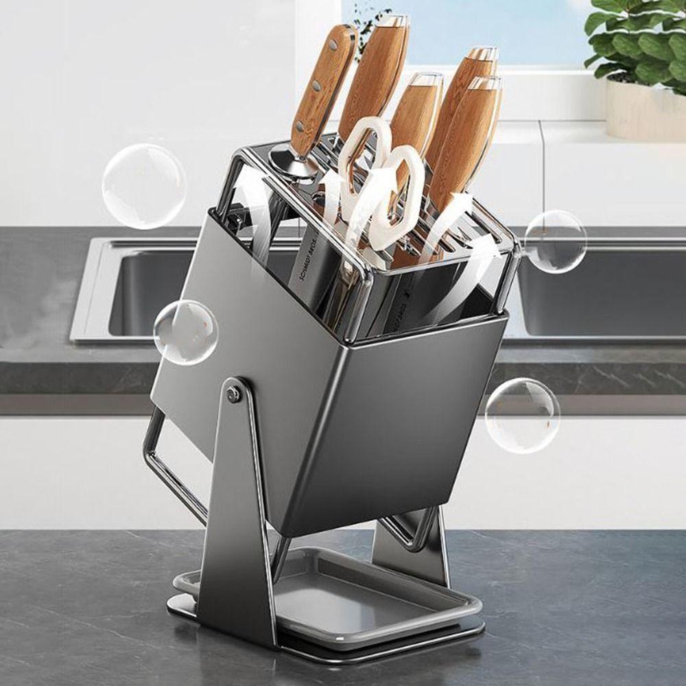 Stable Countertop Cutter Holder Anti-slip Cutlery Organizer Kitchen Storage Rack  for Home