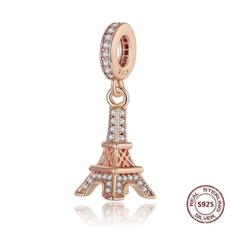 Copper Metal Eiffel Tower Pendant Bead Component Lighthouse Plane Pendant Bead Component Charm Bead Components Compatible With Authentic Original