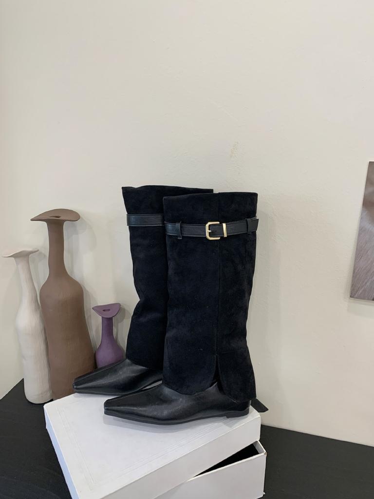 High Heel Vintage Brown Maillard Medium Boots Women's 2025 New Autumn Western Jeans Tube Long Rider