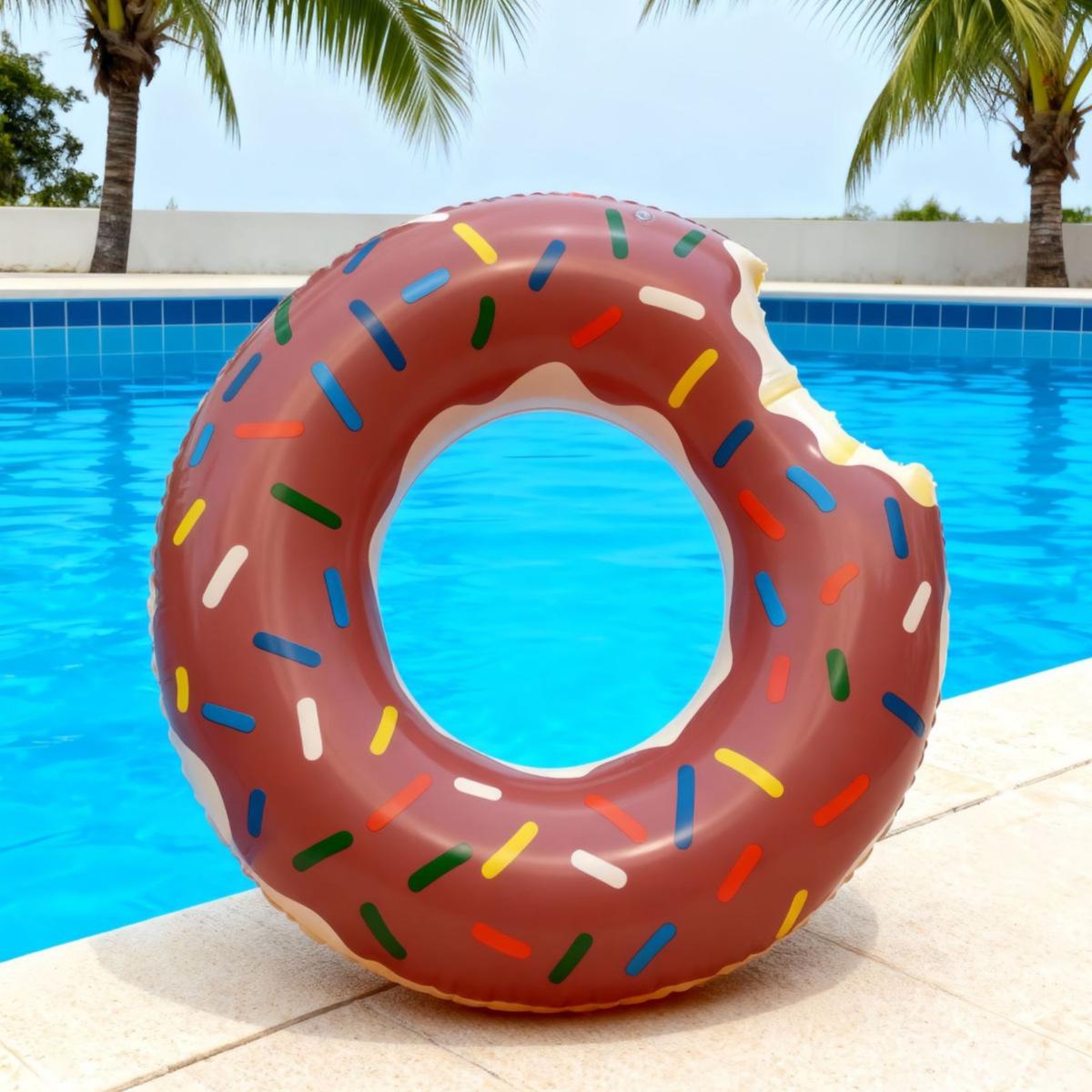 

Children s Large Pink Donut Swimming Ring - Thickened PVC Inflatable 60# (for ages 2-4)