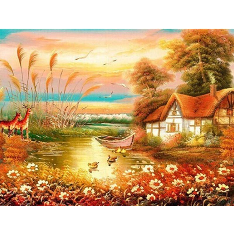 5D DIY pictura cu diamante seara nor mare peisaj arta broderie cu diamant kit punct de cruce complet stras mozaic Home Decor