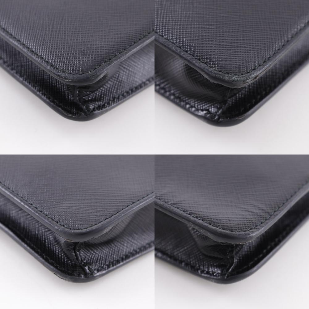 Prada Mini Shoulder Shoulder Bag Black Safiano Unisex Used