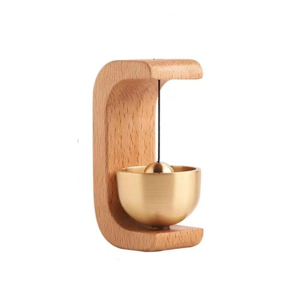 Happyiness Wooden Wind Chimes Wireless Doorbell Entrance Door Bell Decorative Wind Bell for Home Opening Hanging Decorations