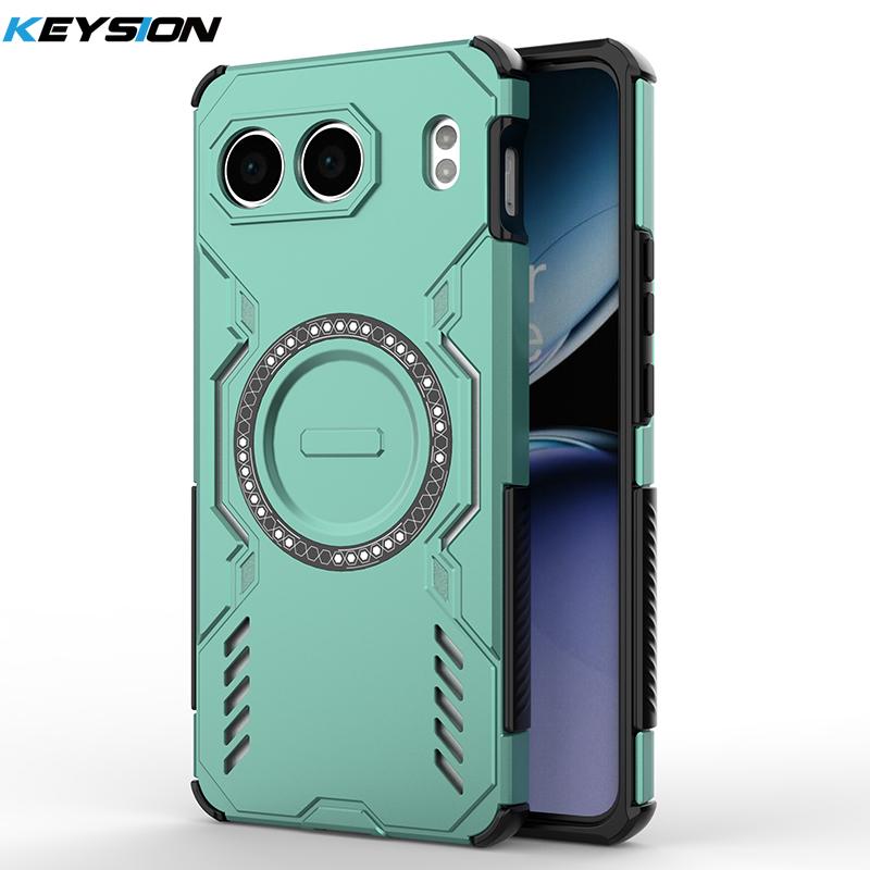

KEYSION Полый чехол для отвода тепла для OnePlus Nord 4 5G Силикон+ПК Магнитное охлаждение Ударопрочный чехол для телефона для 1+ Nord 4 5G for Nord 4 зелёный