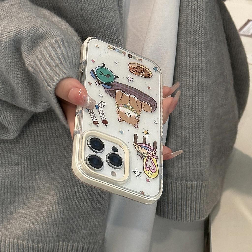 Childlike Cartoon iPhone 15 Apple 16 Pro Max Phone Case with Cat Design, Suitable for 17, 14, 13, Soft and Magnetic
