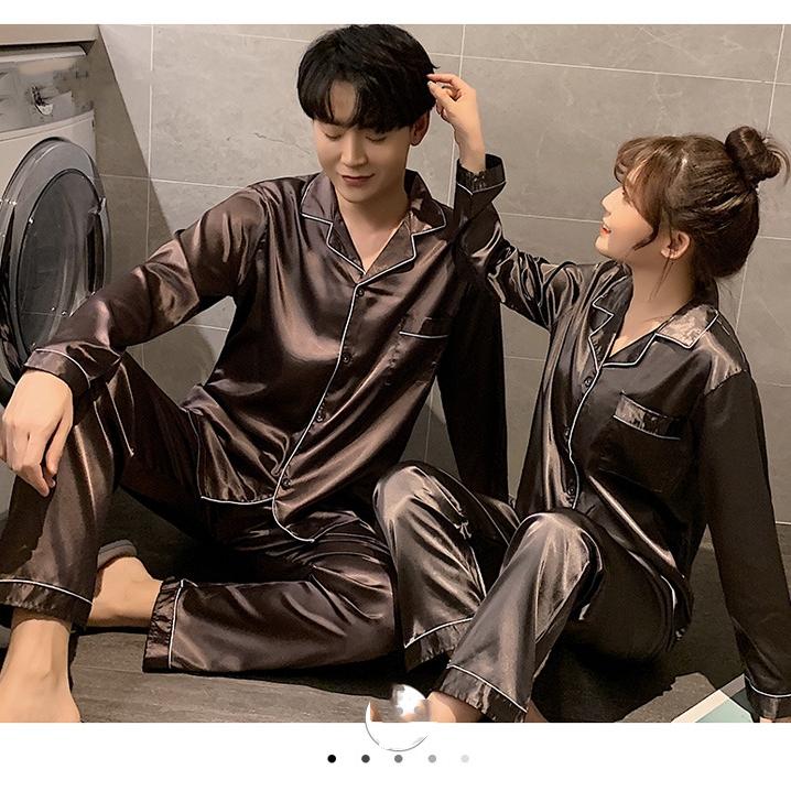 

GMXIA Весенне-осенняя пижама из искусственного шелка для женщин, Тонкие рубашки с длинным рукавом, Сексуальная домашняя одежда из ледяного шелка и повседневные пижамные комплекты XXL