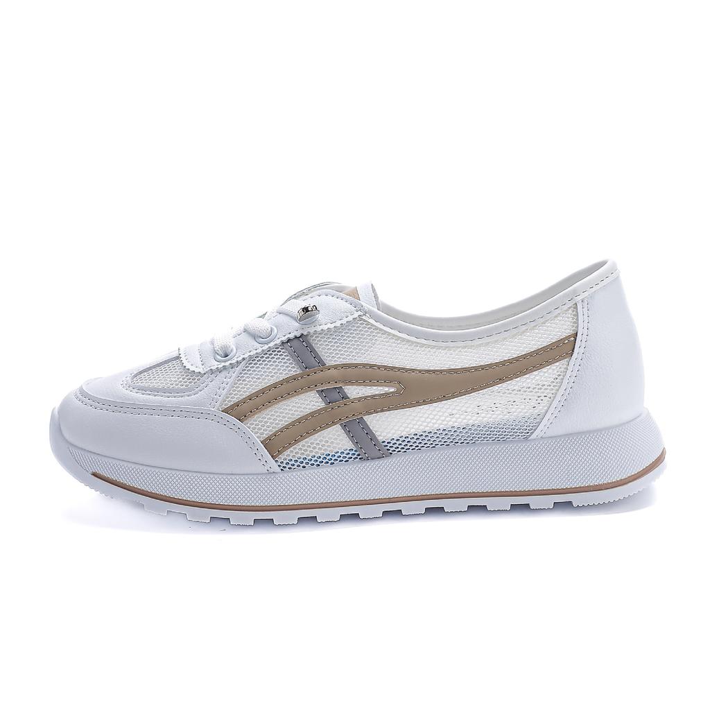 Summer New Popular Little White Shoes Women's Mesh Soft Sole Ins Trendy Sports Shoes Flat Bottom Showing Feet Elementary School Running Shoes