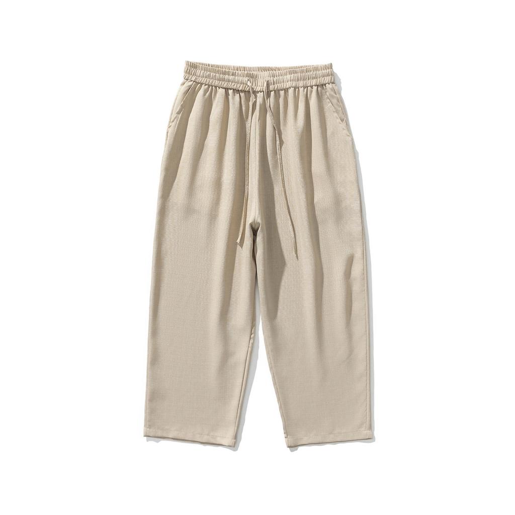 Summer new large size casual Harlan straight-leg pants Chinese style men's trend simple eight-point pants