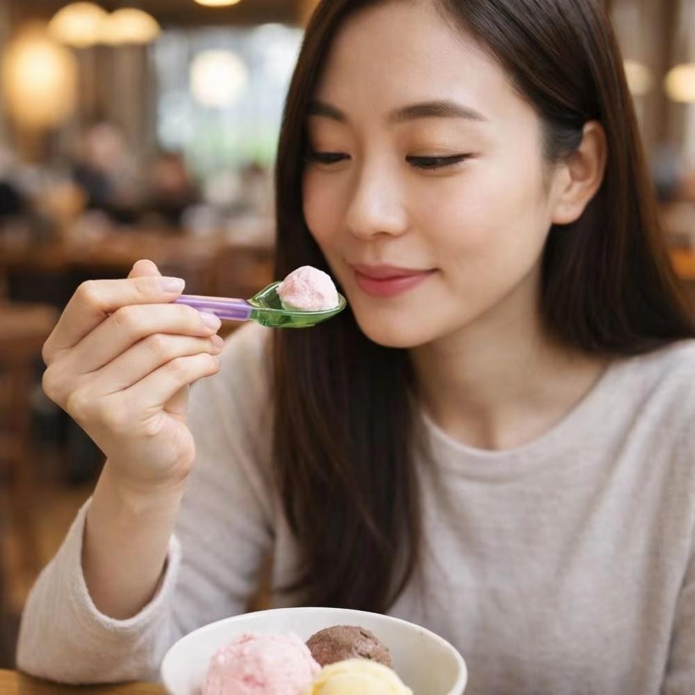 Piccolo Cucchiaio in Vetro Alta Temperatura Cucchiaio per Porridge Yogurt Carino Cucchiaio da Dessert