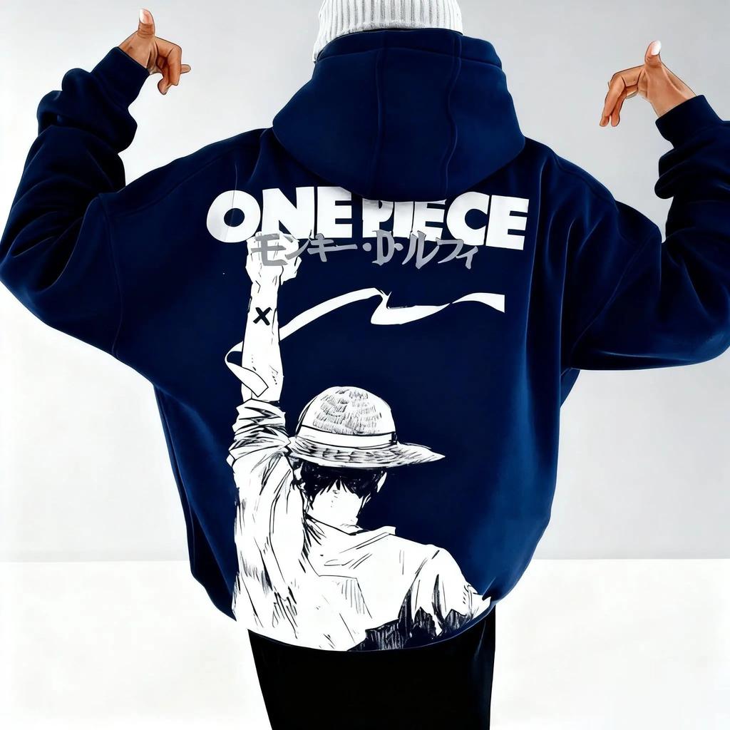 One Piece Anime Hoodie Men Women Pullover Sweatshirt Luffy Graphic Print Oversized Casual Streetwear Y2k Autumn Fashion Unisex