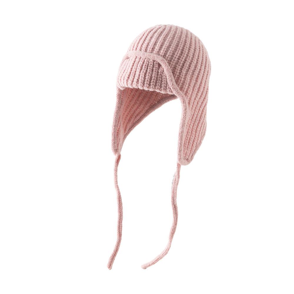 New Knitted Wool Hat Women's Autumn and Winter Warm Ear Protection Flying Hat Solid Color Simple Lei Feng Hat Knitted Hat