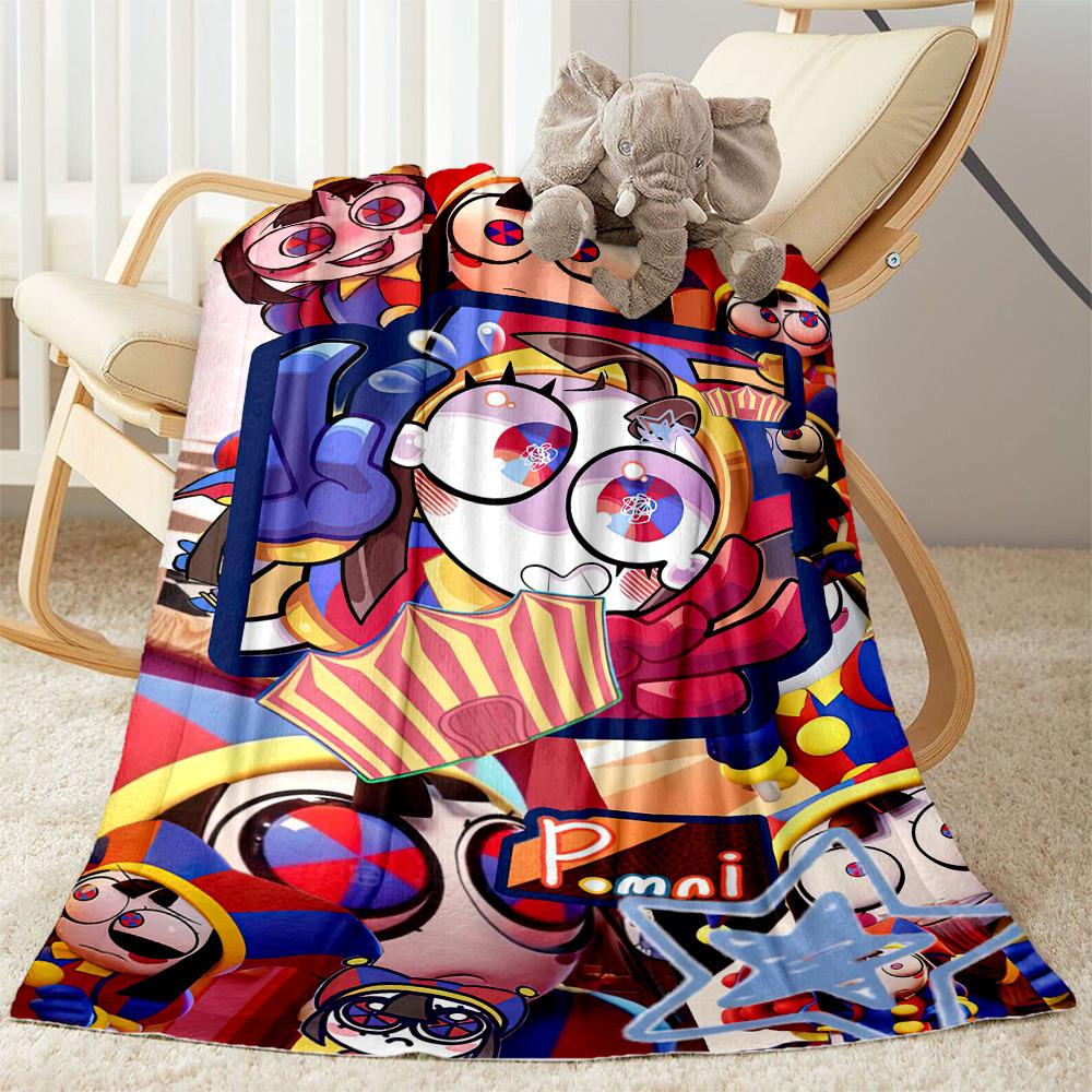 Digital Circus Style Blankets Are Suitable for Living Rooms,making Them an Ideal Choice for Outdoor Travel and Gifts.