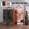 Scatola Doppia per Vino Rosso con Motivo Marmo di Lusso Scatola in Legno Retrò Organizzatore per Vino Conservazione Champagne Scatola Regalo Confezione Bottiglia Con Manico