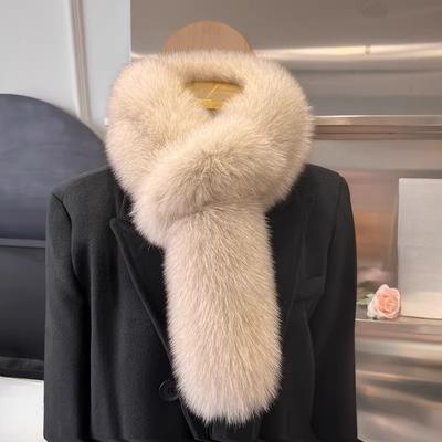 Long Real Fox Hair Scarf, Simple and Warm In Autumn and Winter, Thickened Double-sided Plush Neck Protector, Fur Scarf, Fur Collar, Children
