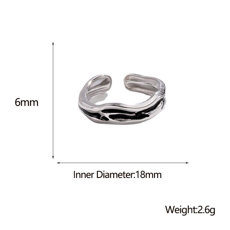 Stainless Steel Titanium Couple Rings - Cold Style, Non-Fading, Drip Oil, Open Design, Versatile Accessories