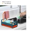 Sink Drain Shelf Kitchen Rod Dustcloth Sponge Storage Organizer Detachable Holder Washable Organization Basket Household