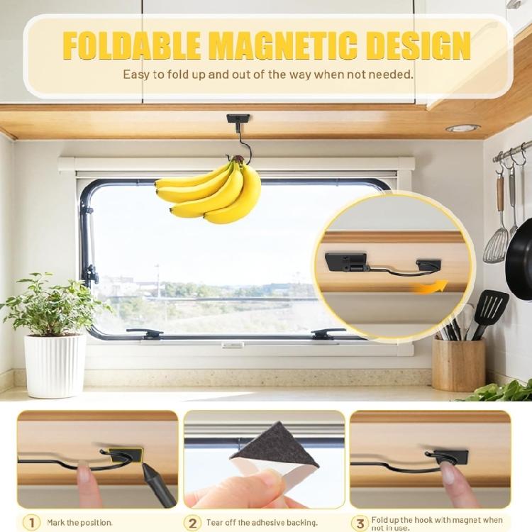 2Pcs Wall Mounted Hook For Fruit Storage And Home Organization