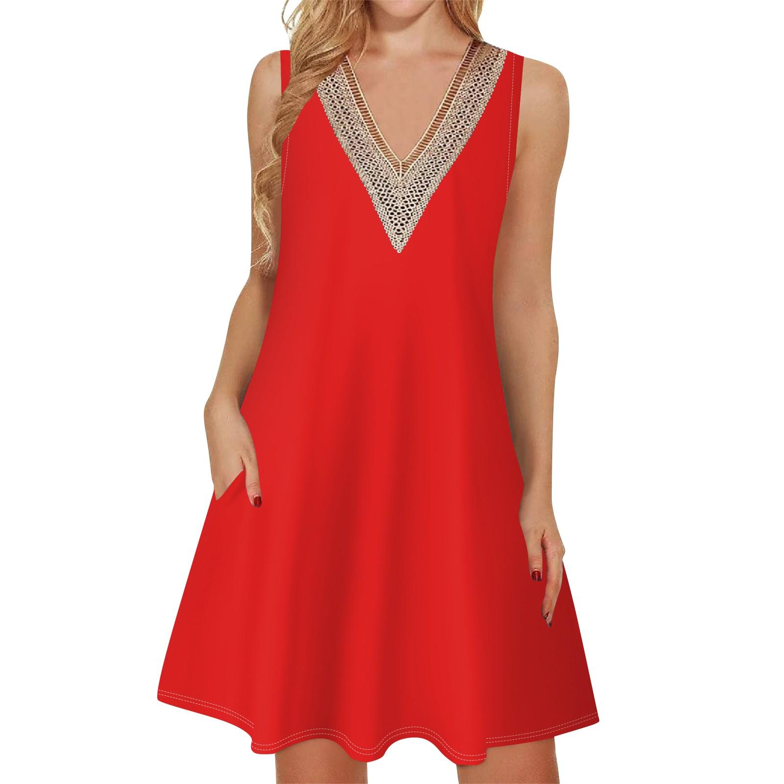 Женское летнее повседневное платье без рукавов — фото 9