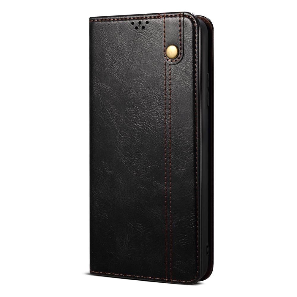 For Samsung Galaxy A24 4G (162.1 x 77.6 x 8.3mm) PU Leather Flip Protective Case Waxy Crazy Horse Texture Stand Wallet Cover