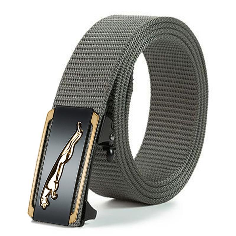 Men'S Toothless Automatic Buckle Woven Canvas Belt Belt Casual Nylon Tactical Pants Belt Military Training Outdoor Belt