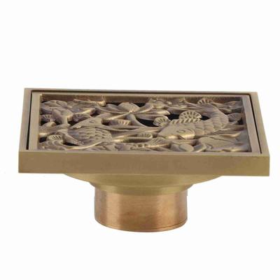 Antike Messing 10cm Dusche Boden Ablauf Bad Abfall Ablassen Sieb Abdeckung Rost(# 4)