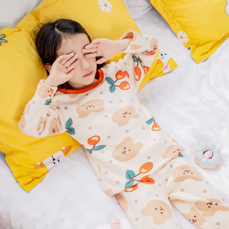 Warmer Winter-Unterwäsche-Set für Kinder mit Fleece-Futter: Herbstliche Thermoschicht & Homewear für Mädchen und Jungen