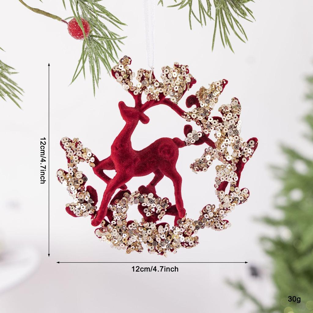 Flocked Candy Cane Decorative Flocked Christmas Ornament Holiday Hanging Decoration Christmas Themed Christmas Tree Decoration