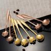 Mixing Spoon Bar Tools Tableware Stainless Steel Flower Spoon Set Cutlery Set Teaspoon Soup Spoon