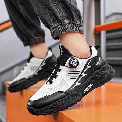 Nouvelles chaussures de course d'extérieur à semelle souple et à lacets rotatifs, baskets étudiantes pour hommes, chaussures de sport décontractées coréennes respirantes quatre saisons