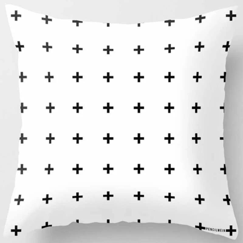 Black and White Abstract Geometric Pillowcase Creative Brushstrokes Ins Style Cushion Modern Simple Home Decoration Sofa Pillow