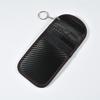 Carbon Fiber Leather RFID Car Key Signals Blocker Case With Key Hook Keyless Car Theft Pouch Faraday Car Key Bag