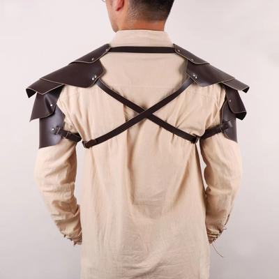 Kappe Lædersele Sort PU Læder Middelalder Vikingevagter Middelalder Cosplay
