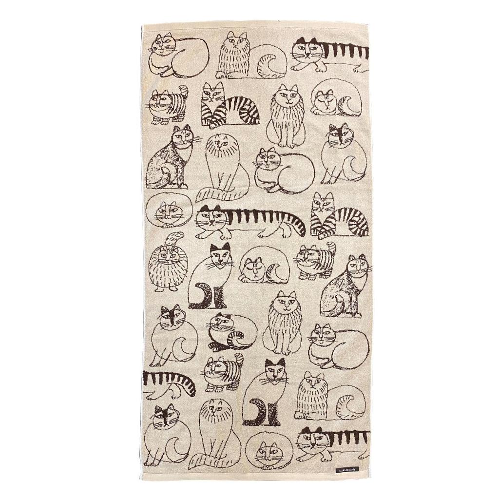 Marushin Lisa Larson Sketch Cat Bath LISA Item 6805002200 Towel, 100% Cotton, LARSON, Gift, Birthday, Mother's Day, Number