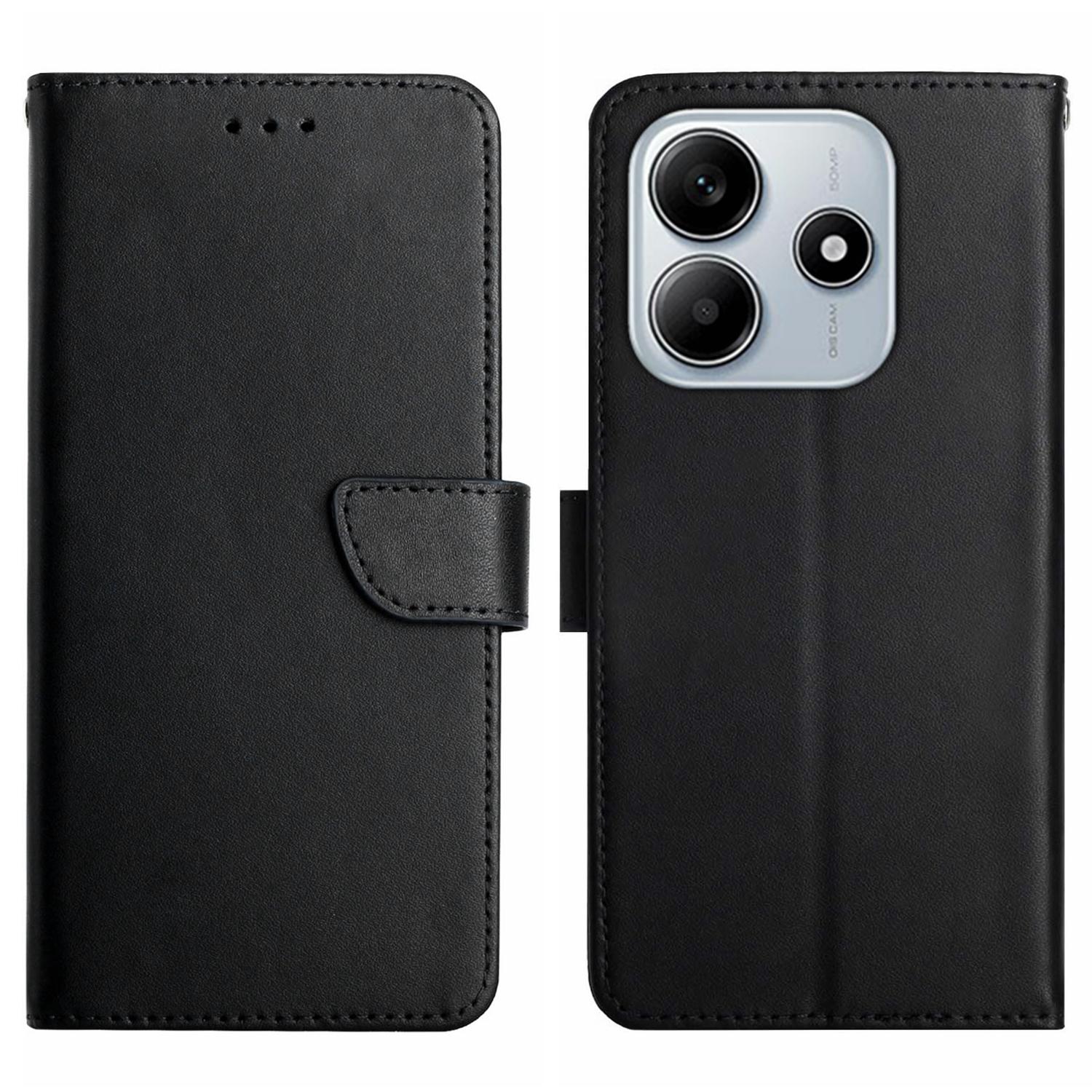 HT02 For Xiaomi Redmi Note 14 5G Case Genuine Cow Leather Phone Cover Nappa Texture A