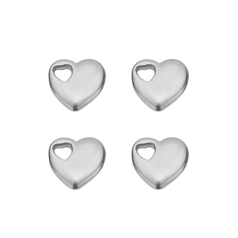 5pcs Stainless Steel Gold Color Classical Heart Charms Pendants DIY Jewelry Making Findings Women Necklace Bracelets Supplies
