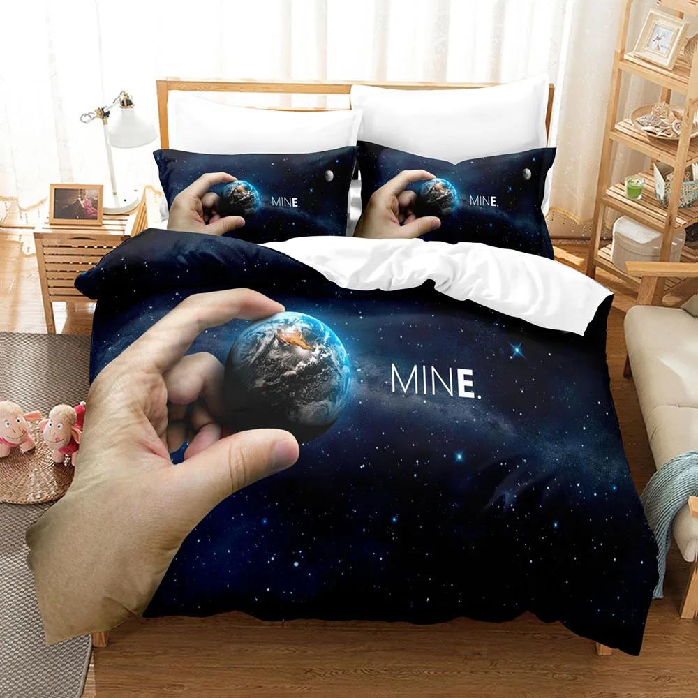 Eller Yorgan Kılıfı Seti 3D Baskı Siyah Beyaz Yağmur Parmak Polyester Yorgan Kılıfı King Queen Boyut Erkek Kız Genç Yatak Takımı için