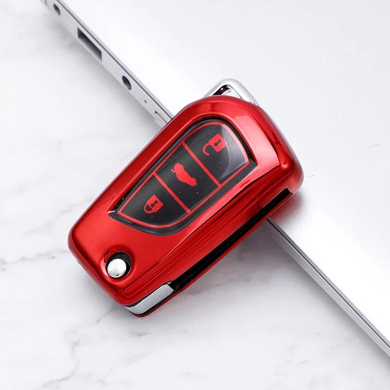 

TPU Car Key Cases Cover for Toyota Auris Corolla Avensis Verso Yaris Aygo Scion TC IM Camry RAV4 2015 2016 Protective Shell красный