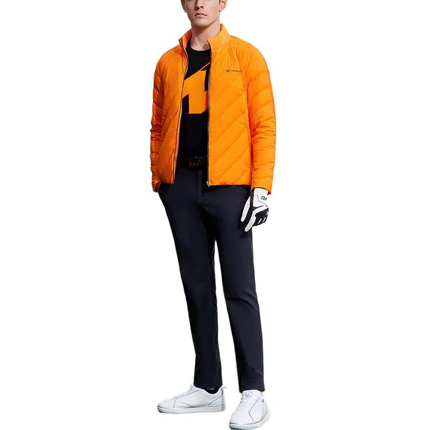 FILA Woven Spliced Golf Sports Stand Collar Warm Down Jacket Men Jacket Bright-Orange A11M345904F-OR