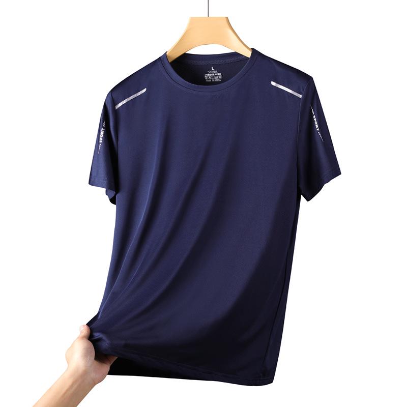 Men's Summer Ice Silk Quick-Dry Sports T-Shirt - Casual Running Short Sleeve Base Layer