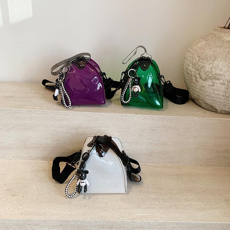 Jelly Bag Women 2025 New Korean Version of Fashion Niche Shoulder Bag Internet Celebrity Portable Messenger Transparent Small Square Bag Women