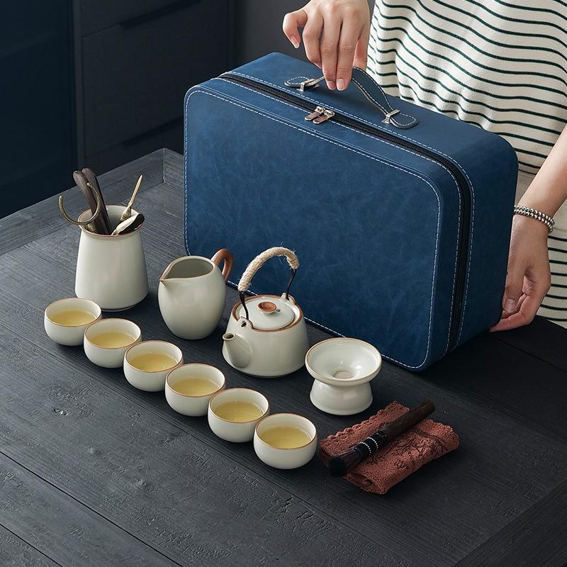 Meishi Ceramic Travel Tea Set Anniversary Event Gifts Customers Creative Business Souvenirs Portable Enterprise