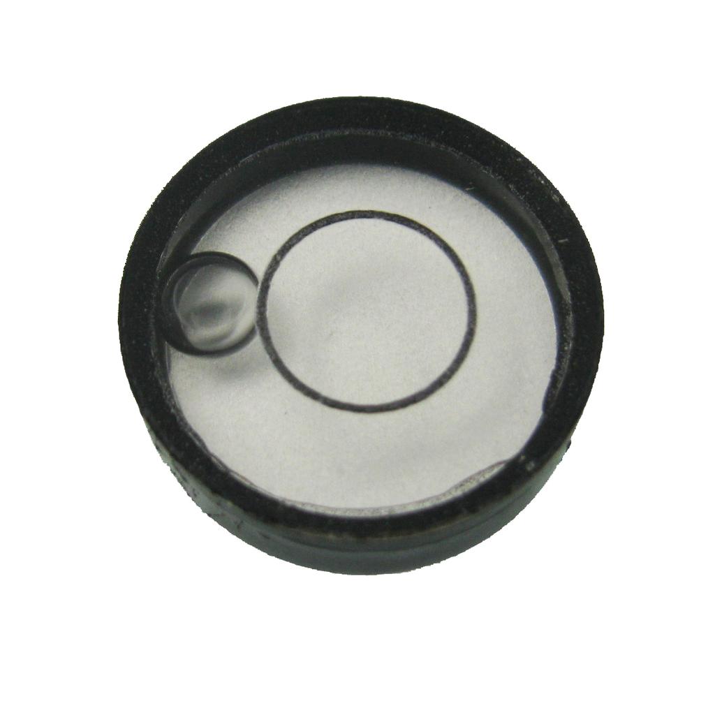 Circular Glass Bubble Level  Round Spirit Level Diameter 14mm with Black Shell and Ticks 1pcs