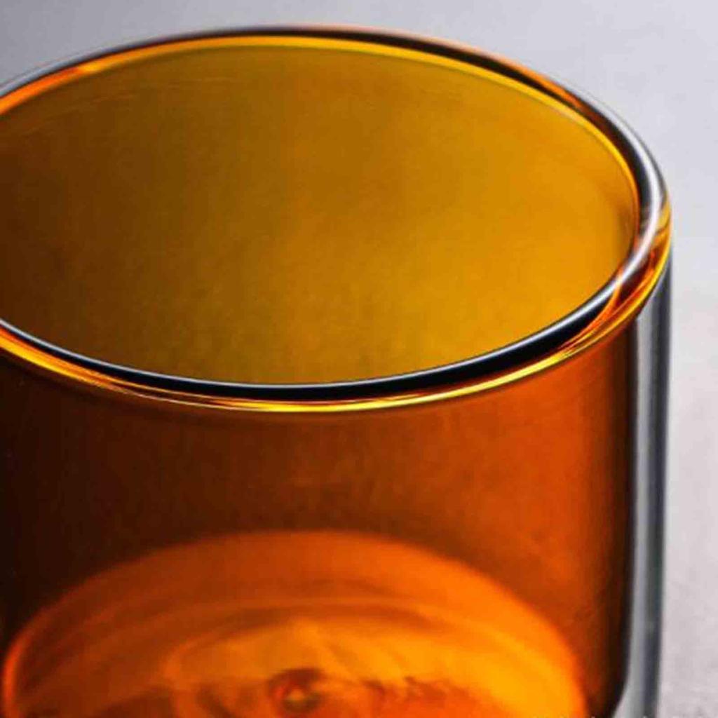 Double Walled Insulated Glass Mug Colorful Transparent Mug with Handle Coffee Cup