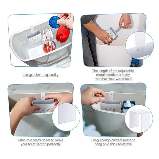 Toilet Cleaning Tablet Holder Stainless Steel Toilet Cleaner Box with Adjustable Hook Universal Tablet Holder for Toilet Tank