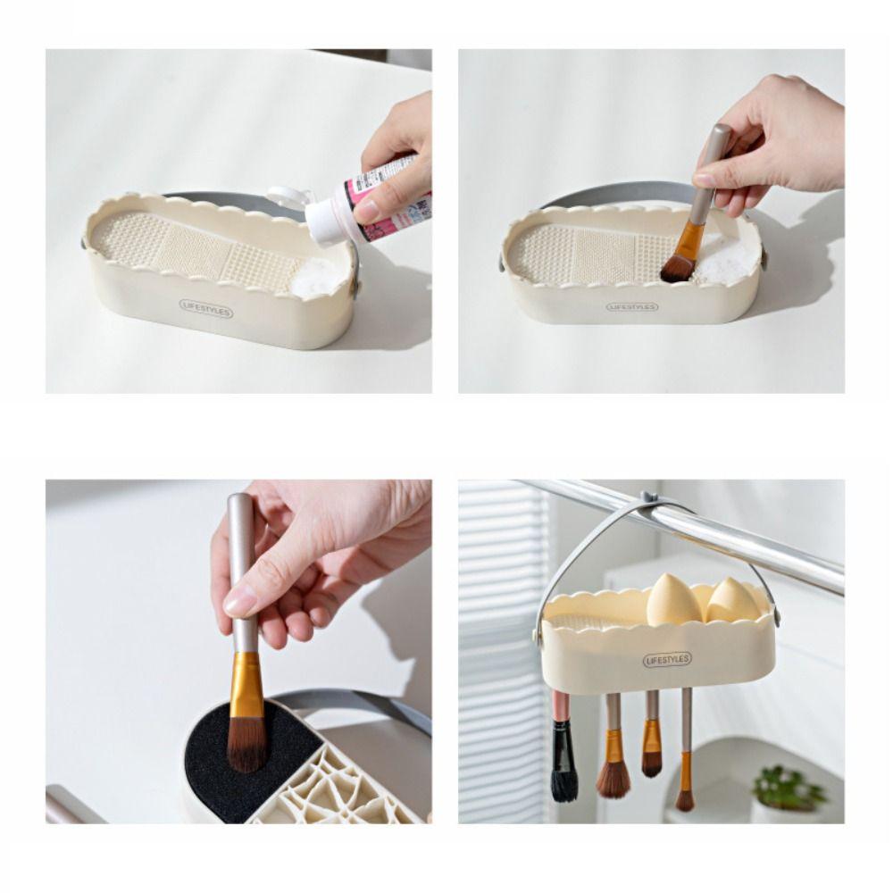 Sponge Cosmetic Brush Drying Tool Rubber Makeup Brushes Rack Makeup Brush Cleaning Box Women
