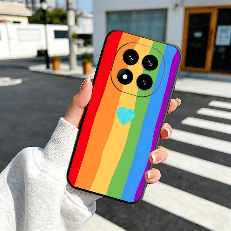 Rainbow Gradient Love Desgin Soft Phone Case for Xiaomi Redmi Note 12 13 14 15 Pro Plus 11 12S 11S 11T 10 4G Black Cover Back Sh