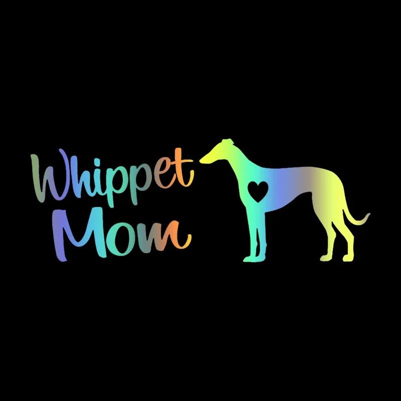 Whippet Mom Dog Die-Cut Vinyl Decal Car Sticker Waterproof Auto Decors on Car Body Bumper Rear Window Laptop Choose Size